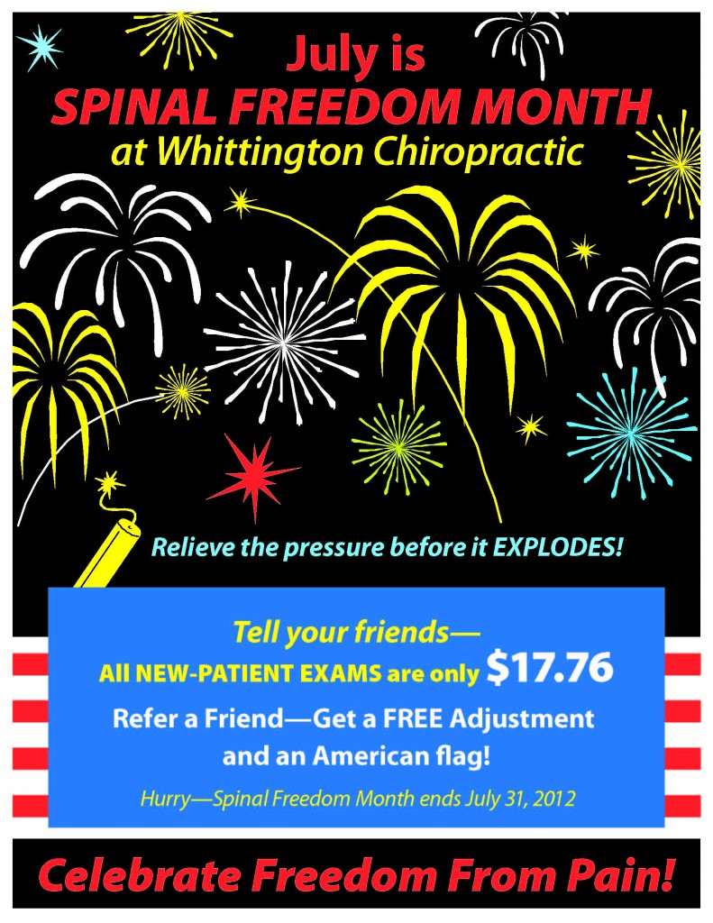 image of july 4th with chiropractic coupon